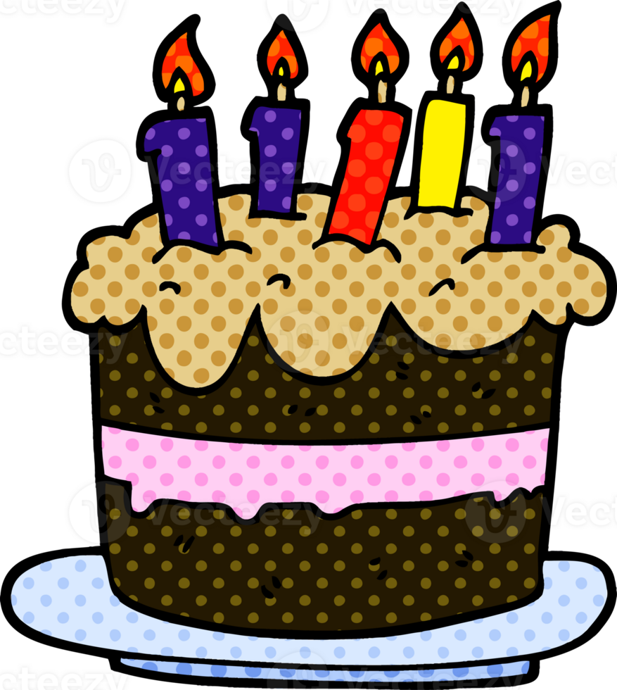 cartoon doodle birthday cake png