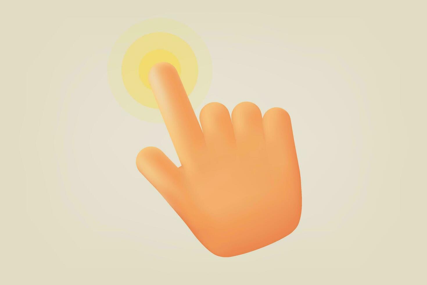 Comic hand with pointing gesture. 3d vector illustration