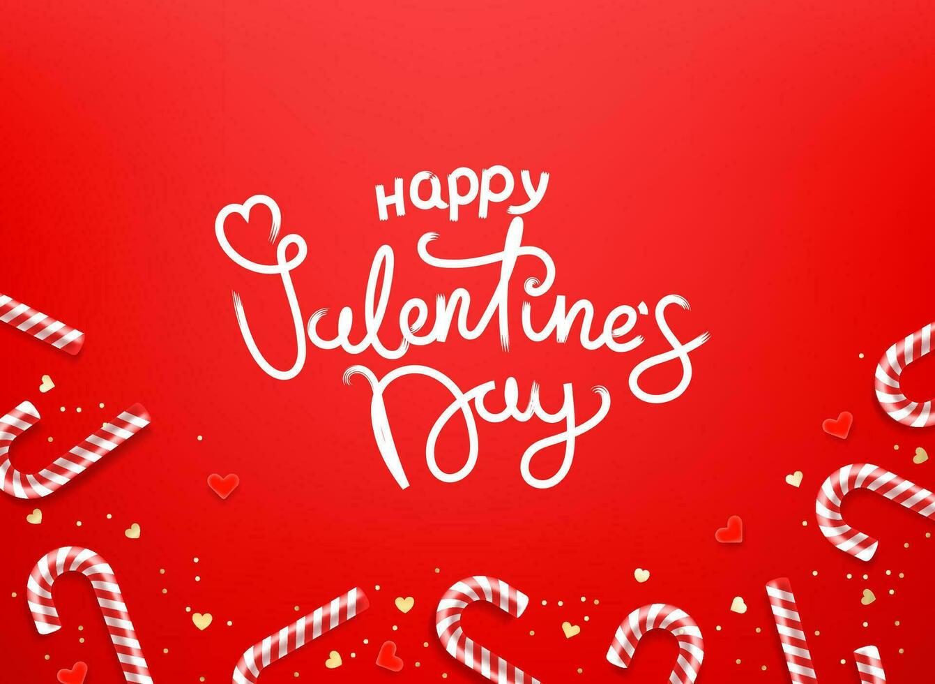 Valentines day concept with calligraphic inscription. 3d vector banner
