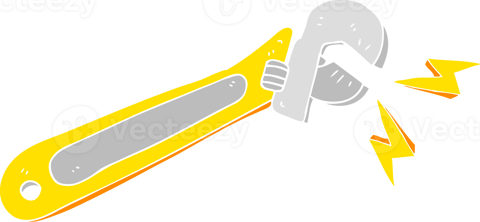 flat color illustration of a cartoon adjustable spanner png