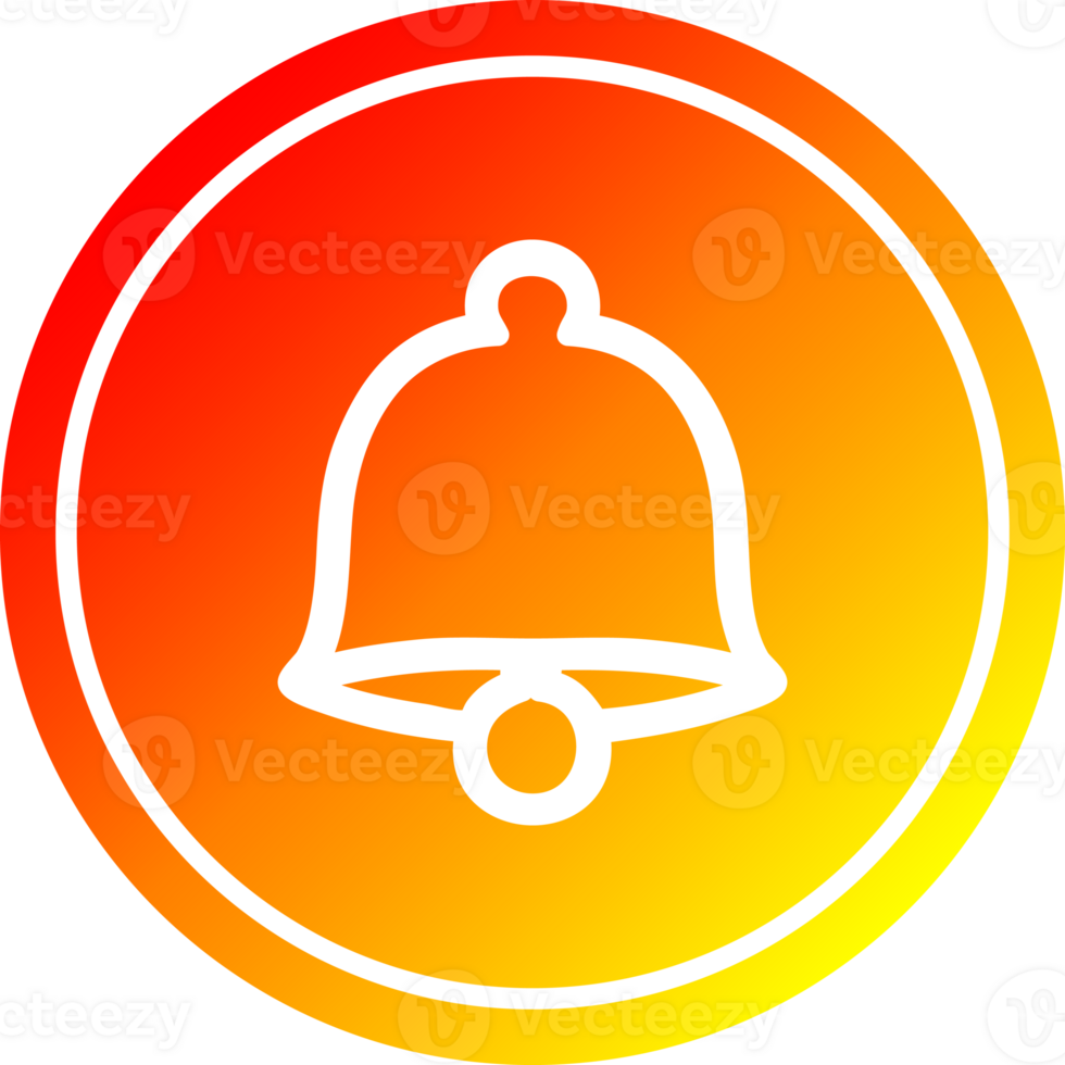 old bell circular in hot gradient spectrum png
