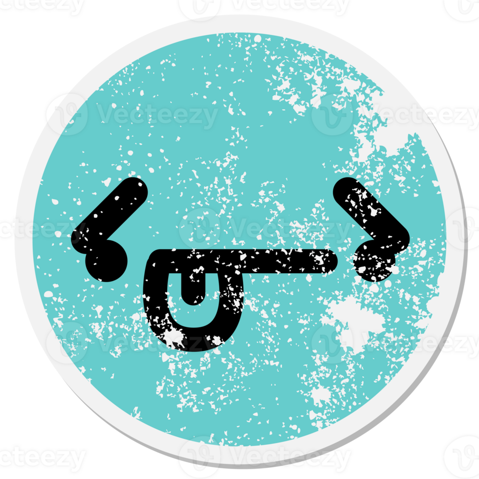 defeated face circular sticker png