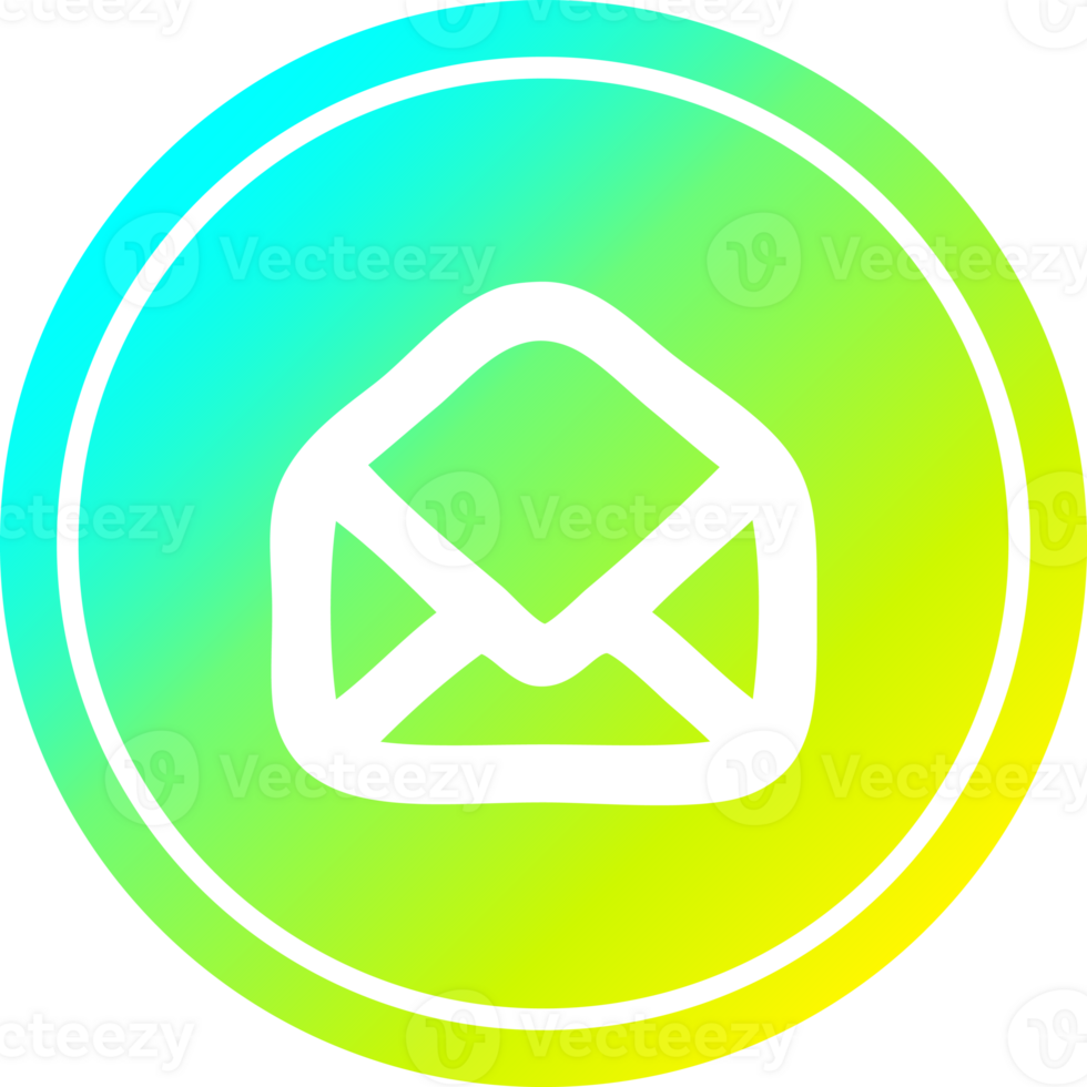 envelope letter circular in cold gradient spectrum png