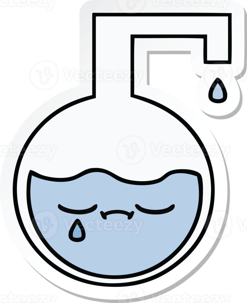 sticker of a cute cartoon science experiment png