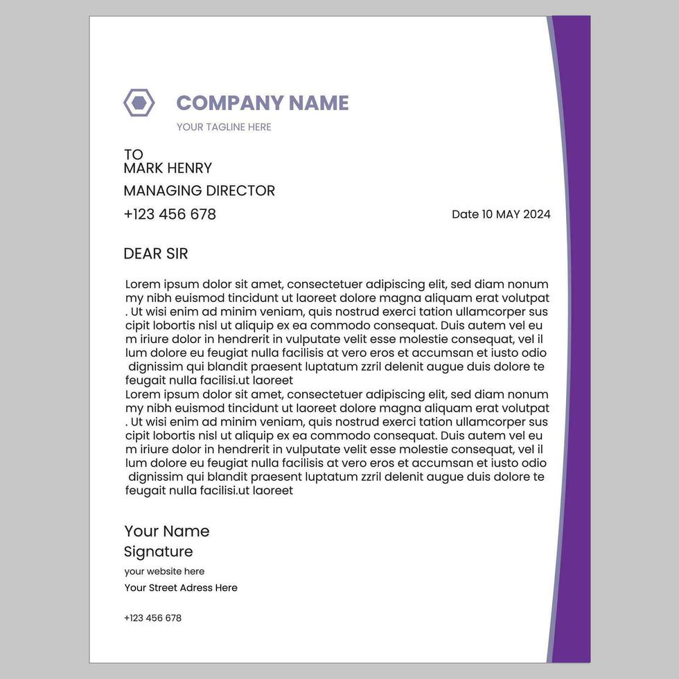 Corporate letterhead design vector