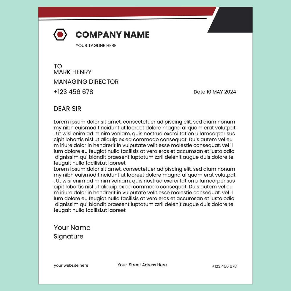 Corporate Letterhead design vector