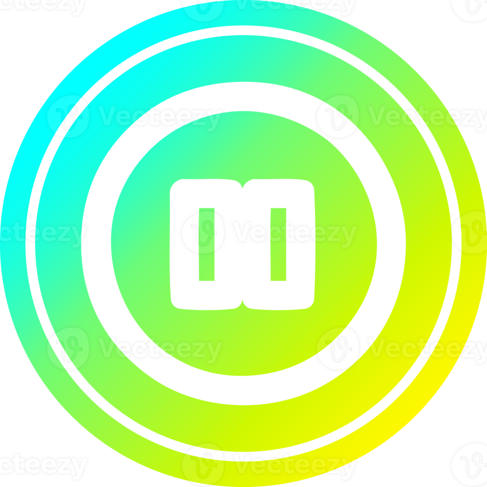 pause button circular in cold gradient spectrum png