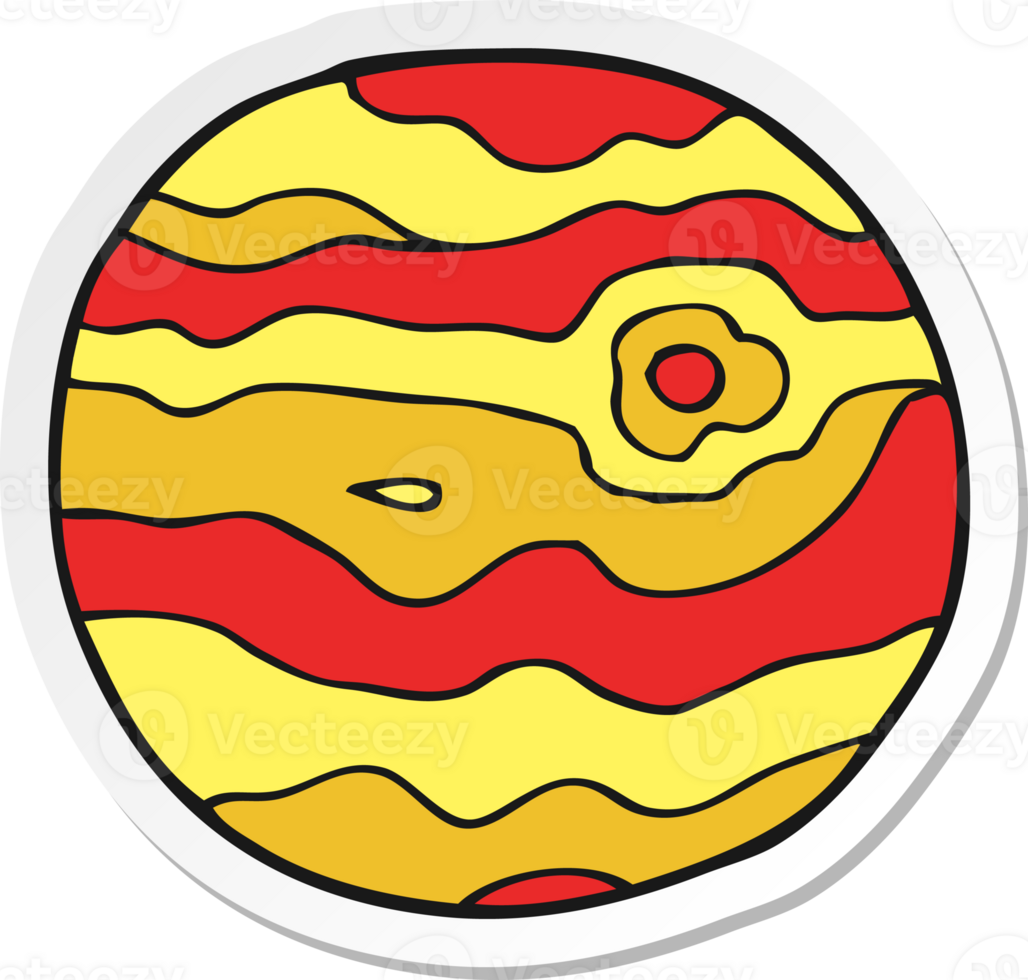 sticker of a cartoon alien planet png