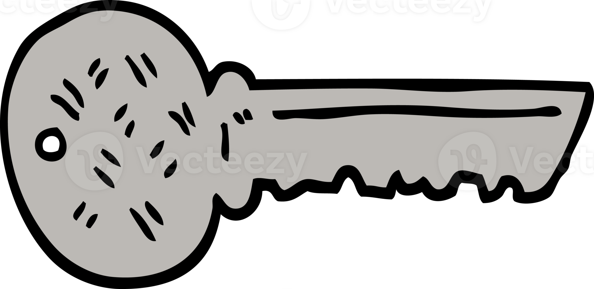 hand drawn doodle style cartoon key png