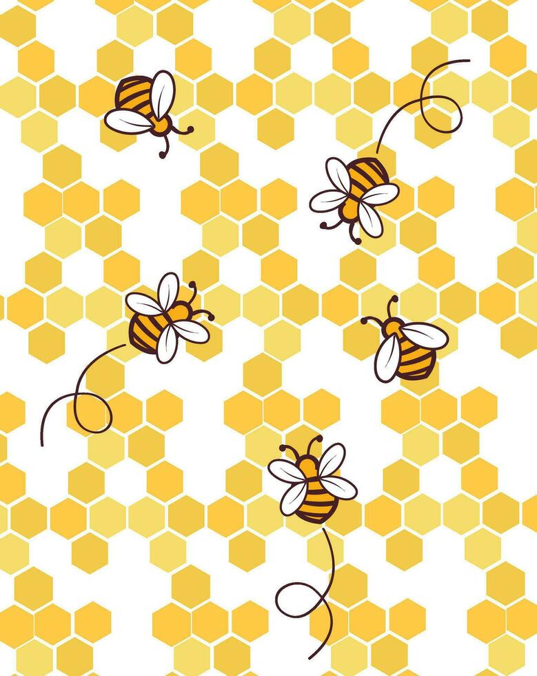 Honeycomb and Honeybee vector illustration