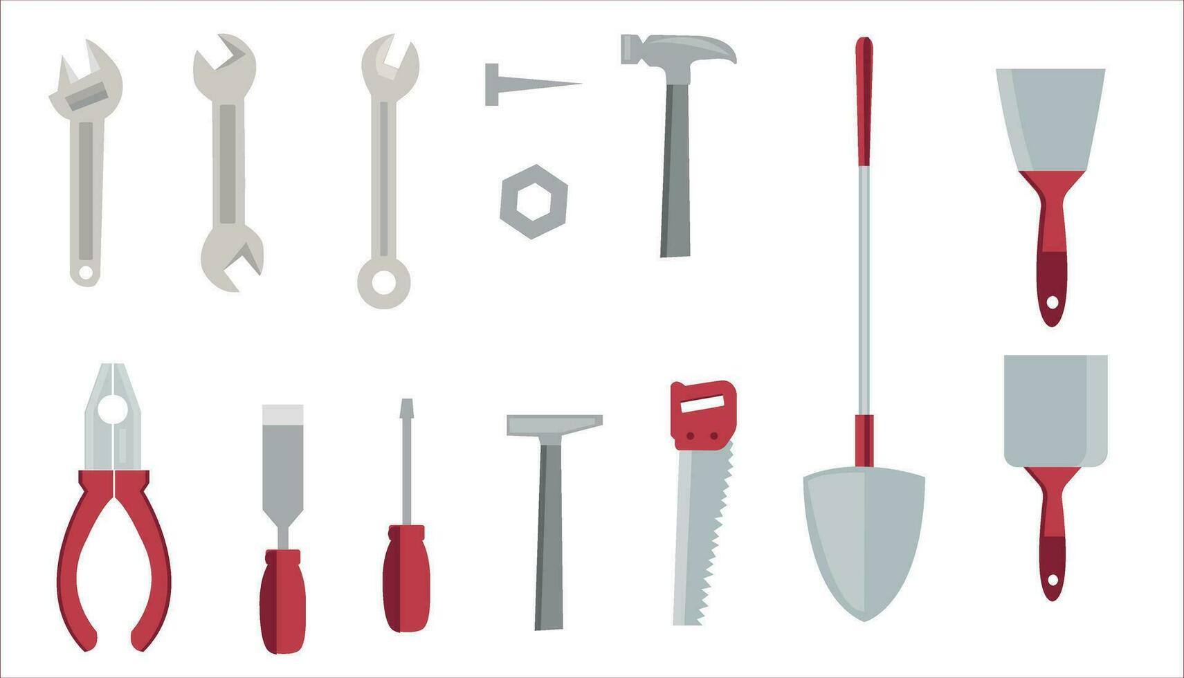 Repairing tools vector set. Repairing items vector illustration