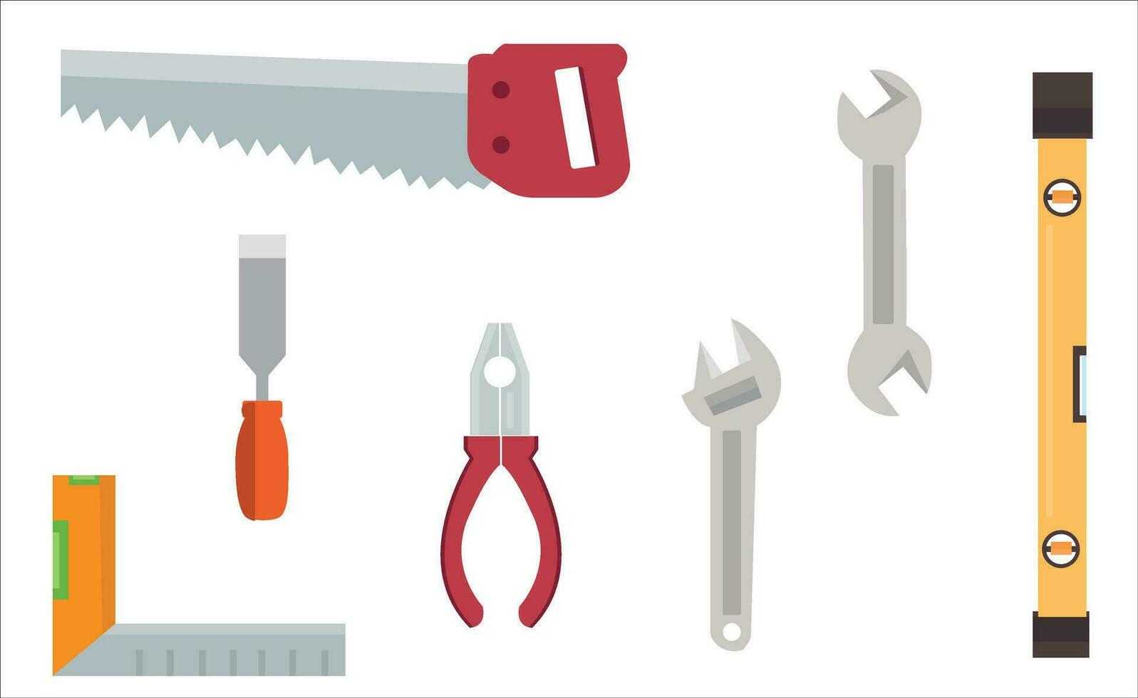 Repairing tools vector set. Repairing items vector illustration