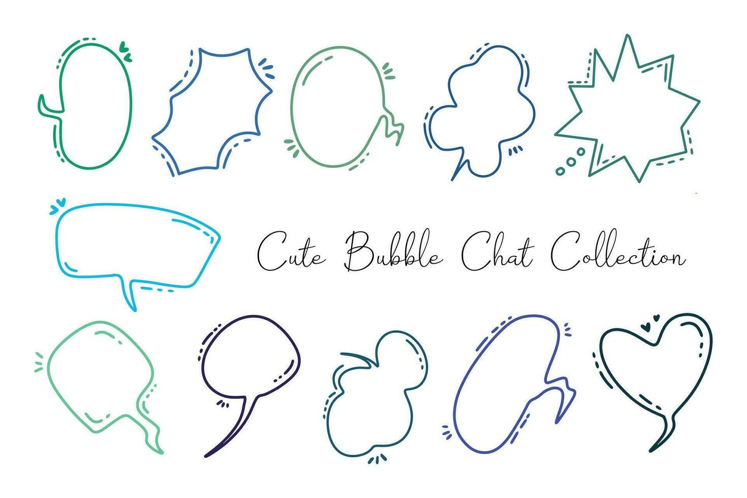 Cute Hand Drawn Bubble Chat Collection vector