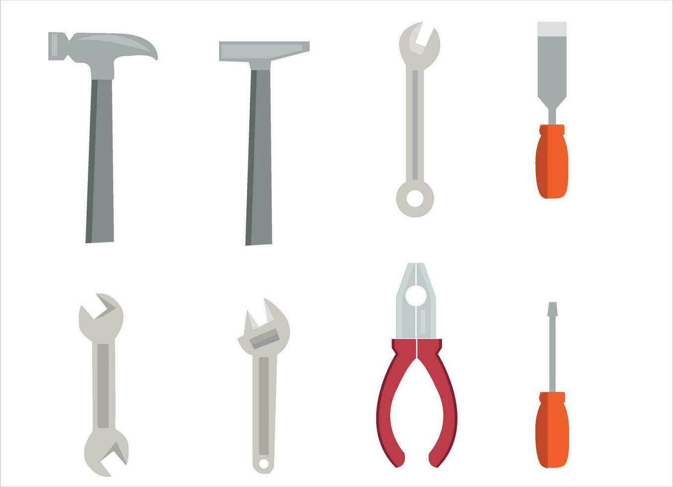 Repairing tools vector set. Repairing items vector illustration