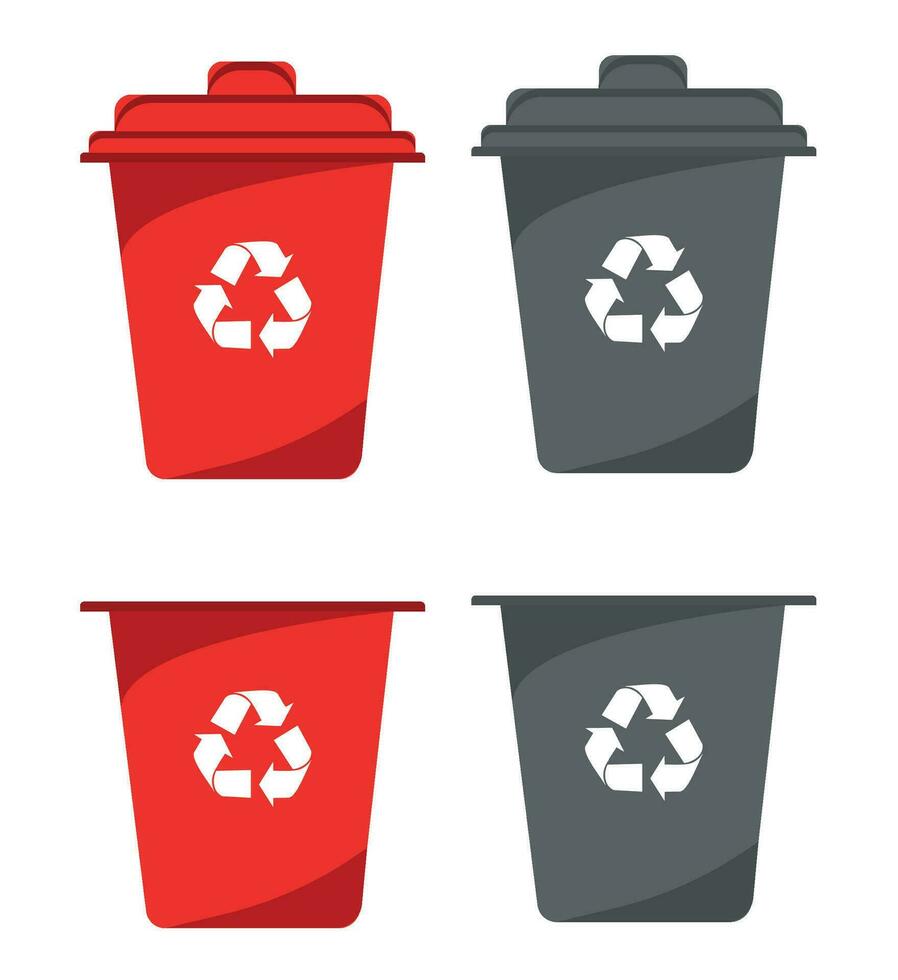 Recycle bin vector illustration. Colorful recycle bin