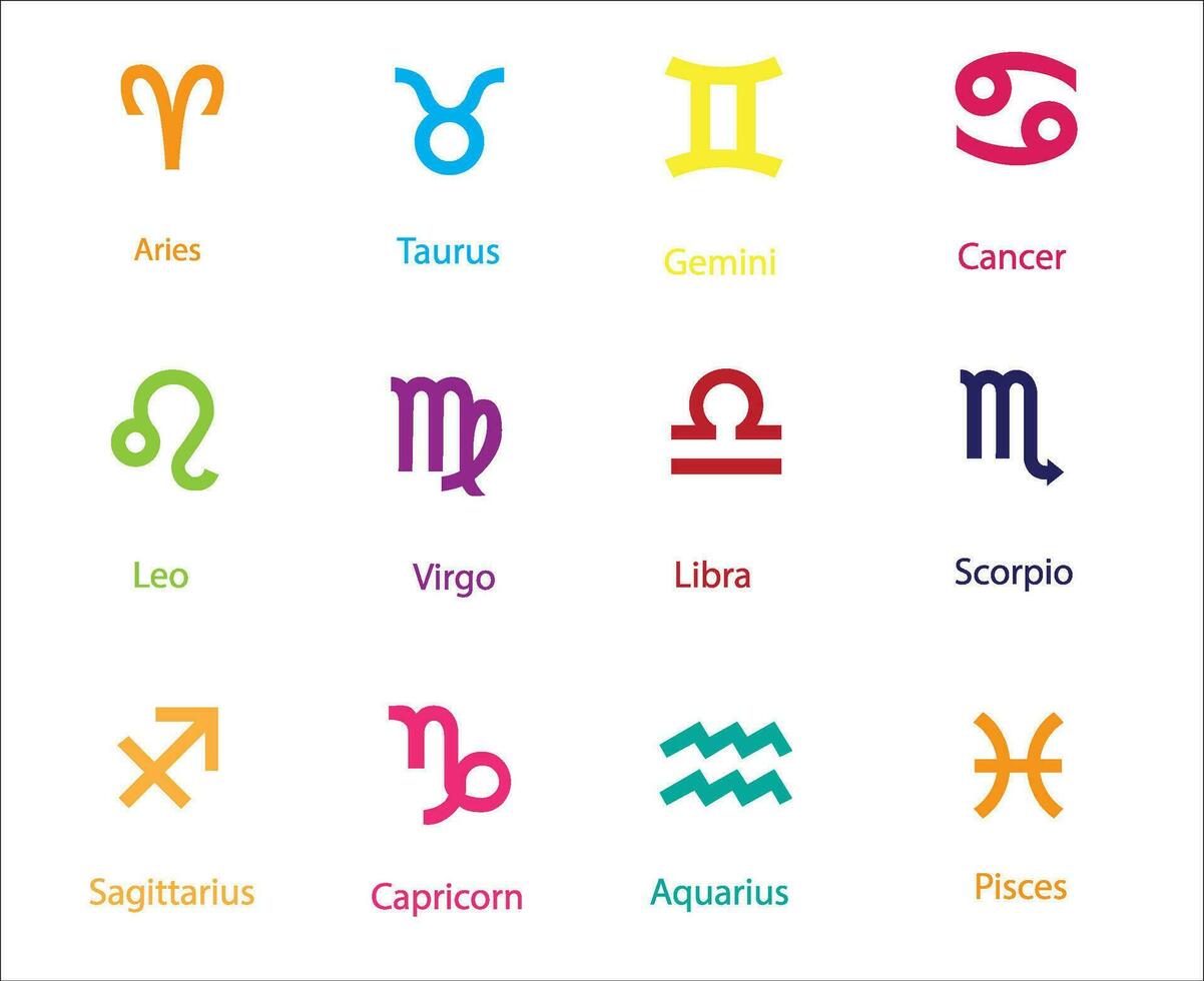 Zodiac Signs, Zodiac symbols icon set vector illustration zodiac star set