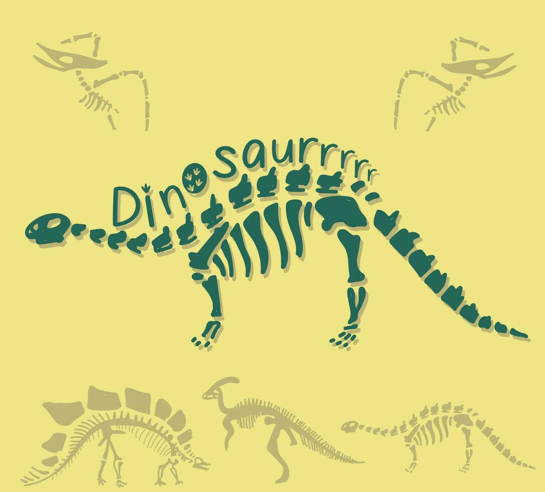 Dinosaur Vector. Cute dinosaur vectors roar pattern