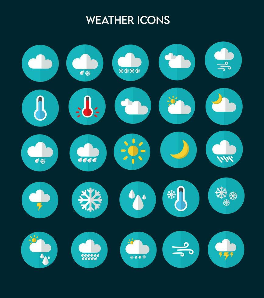 Weather icon set vector illustration. Weather conditions icons