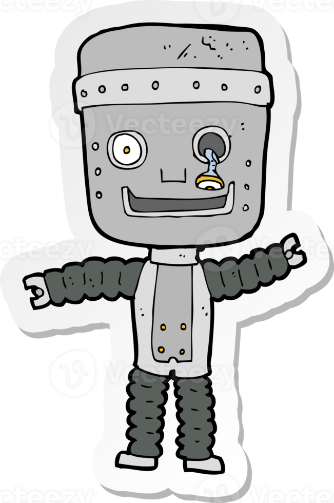 sticker of a cartoon funny robot 36363554 PNG