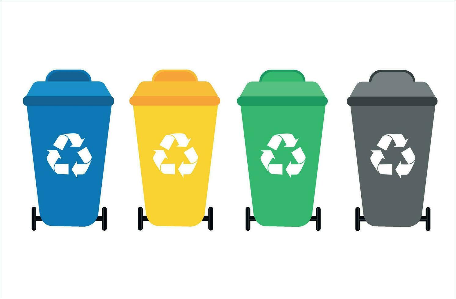 Recycle bin vector illustration. Colorful recycle bin