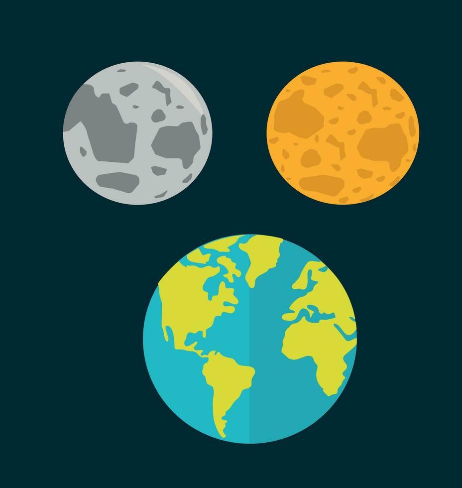 Moon Phases vector. Lunar calendar. Lunar phases vector illustration