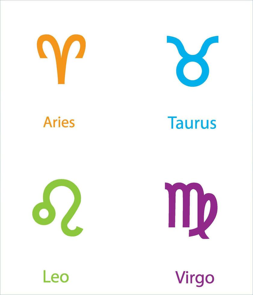 Zodiac Signs, Zodiac symbols icon set vector illustration zodiac star set