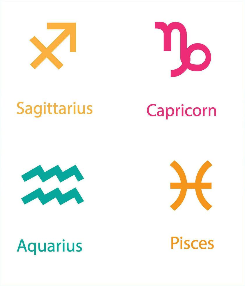 Zodiac Signs, Zodiac symbols icon set vector illustration zodiac star set