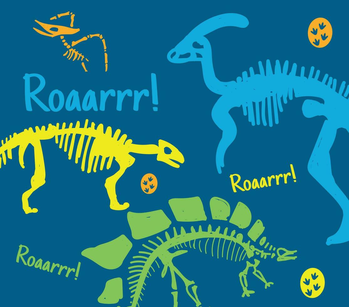 Dinosaur Vector. Cute dinosaur vectors roar pattern