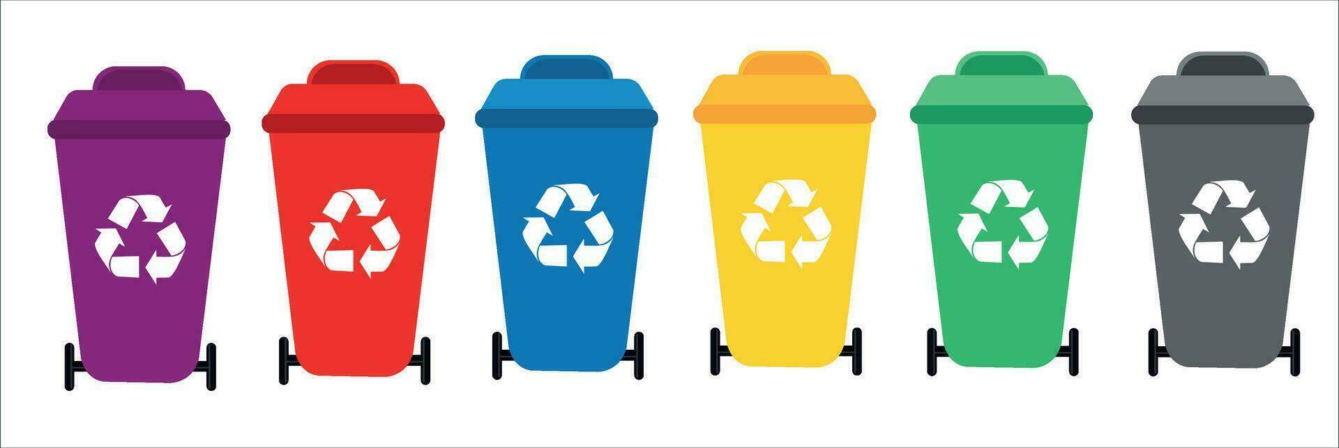 Recycle bin vector illustration. Colorful recycle bin