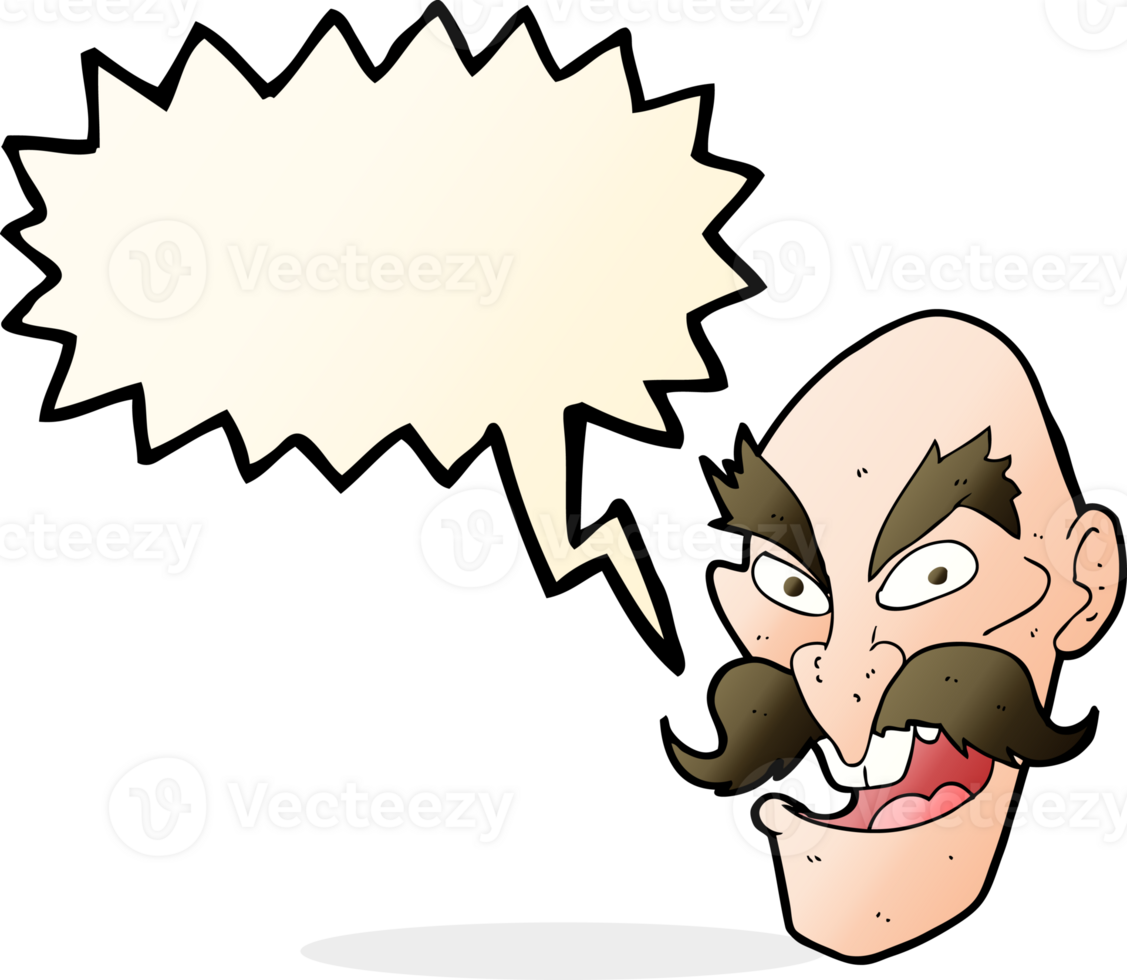 cartoon evil old man face with speech bubble png