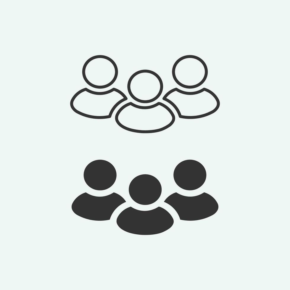 person, people icon set. user, member, group people, teamwork flat style symbol. vector