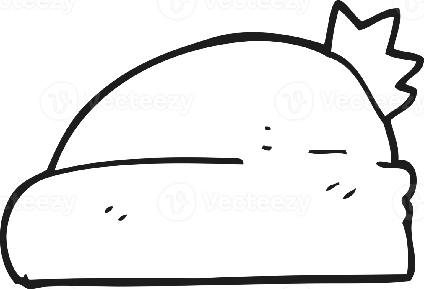 black and white cartoon hat png