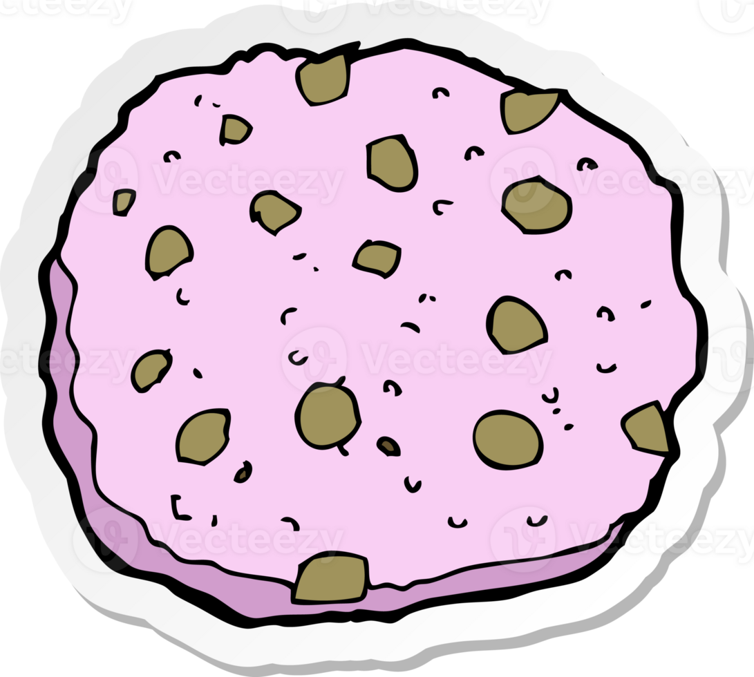 sticker of a pink cookie cartoon png