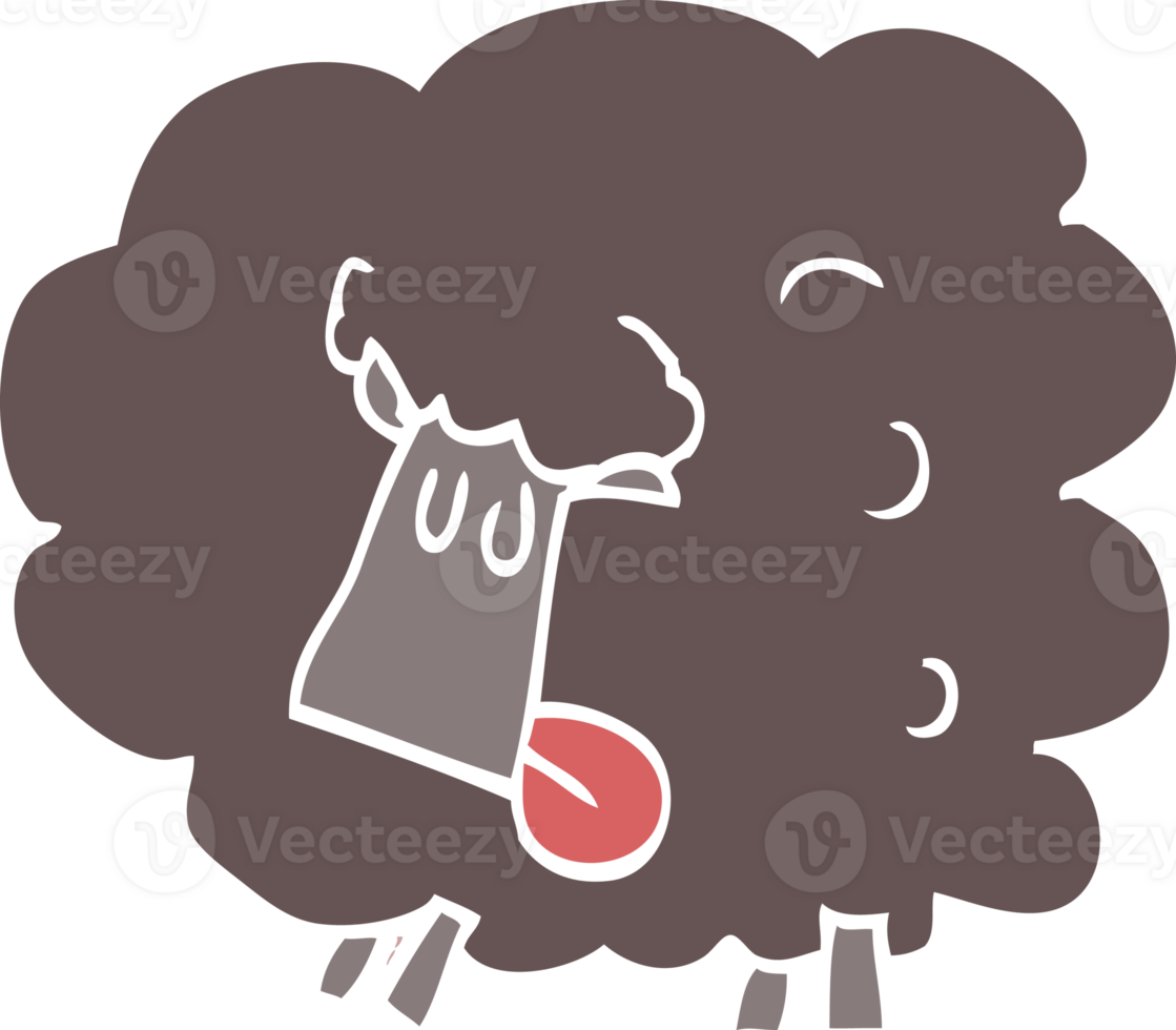 cartoon doodle black sheep png