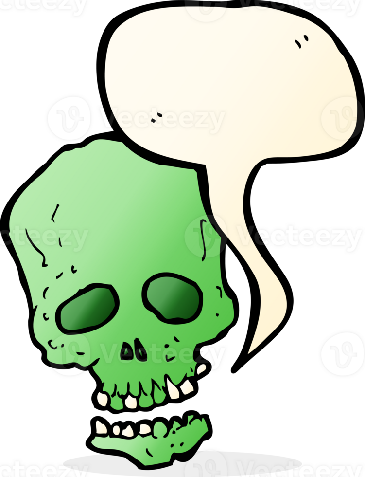 cartoon skull with speech bubble png