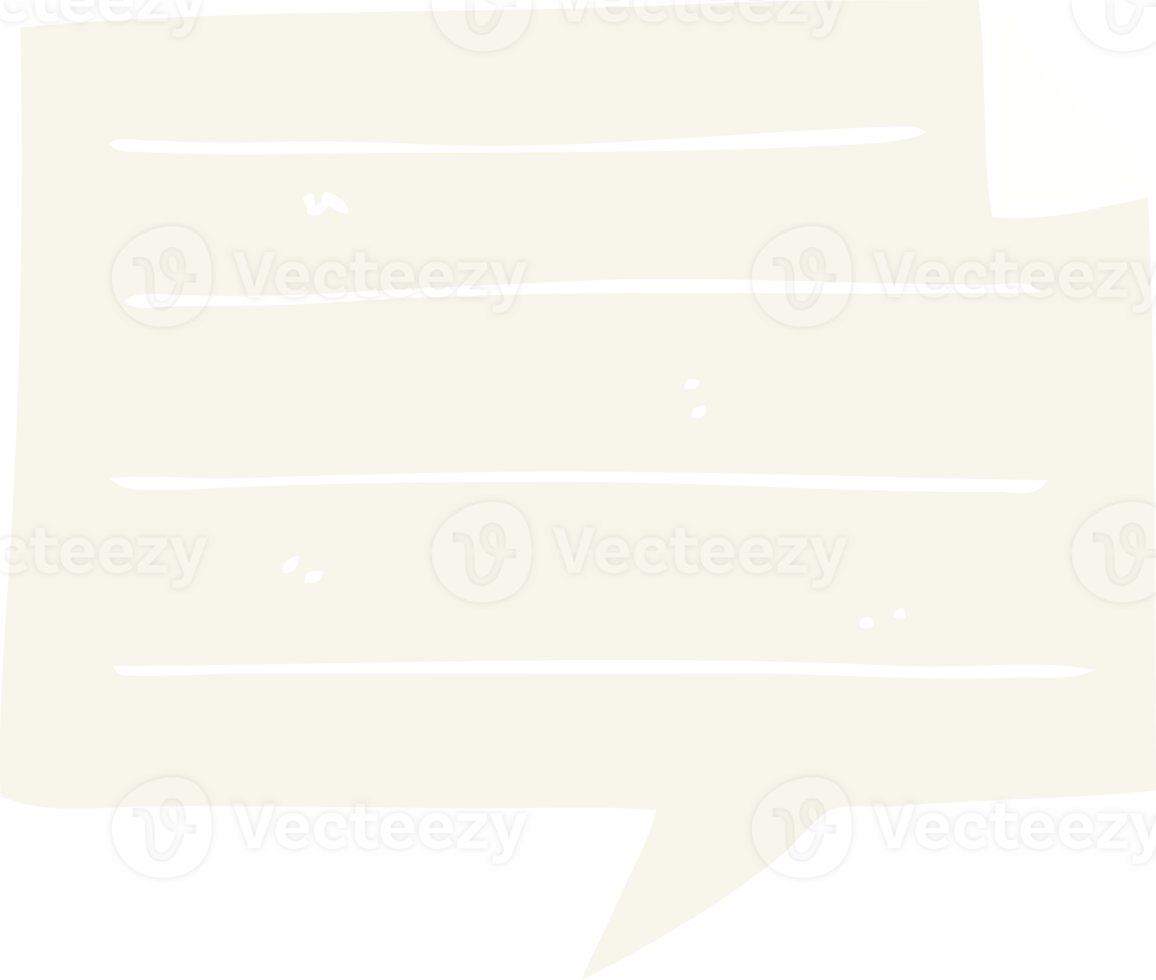flat color illustration of a cartoon notes speech bubble png