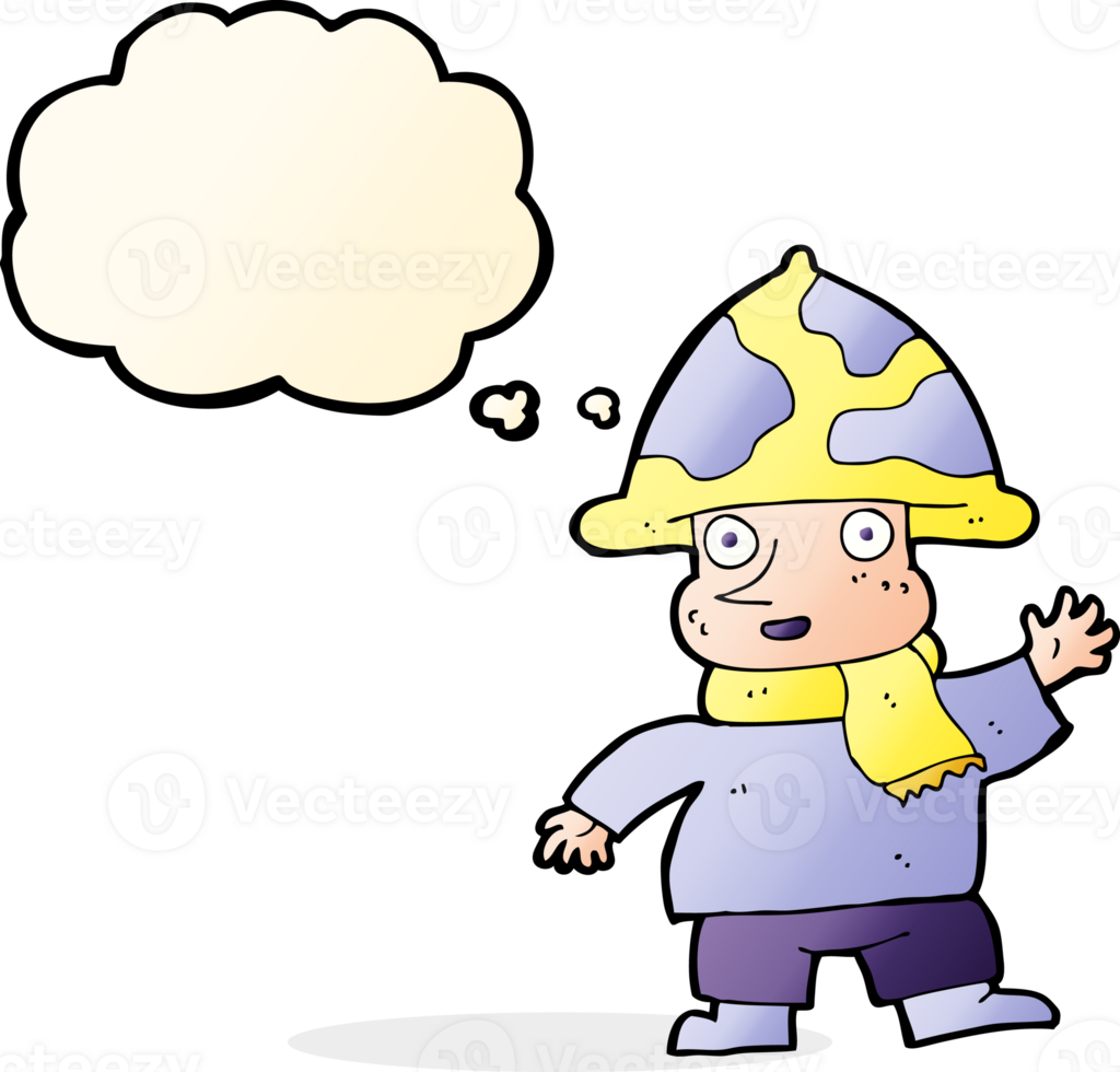cartoon mushroom man with thought bubble png