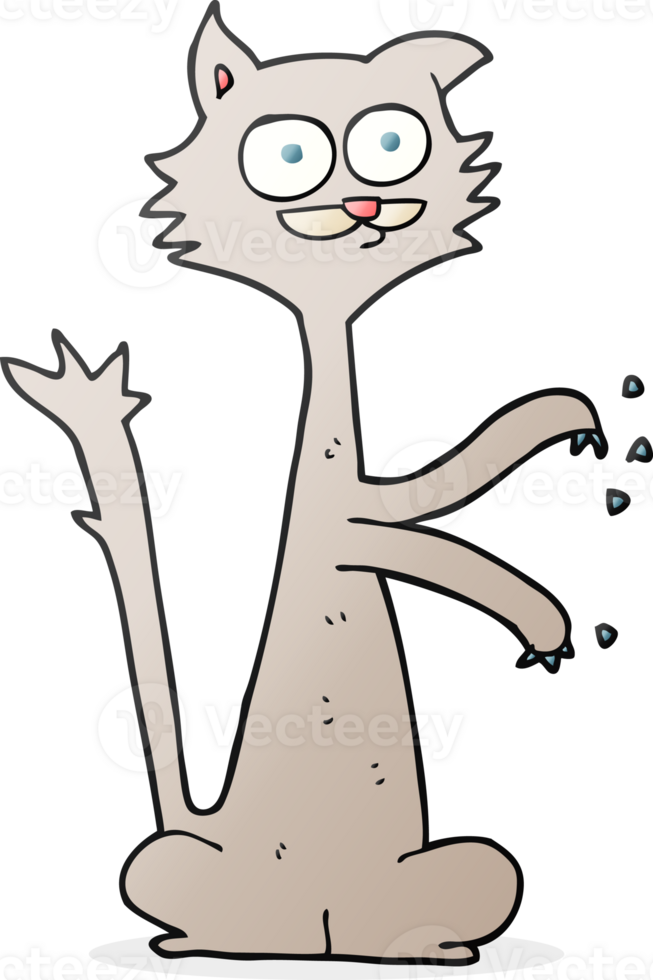 cartoon cat scratching png