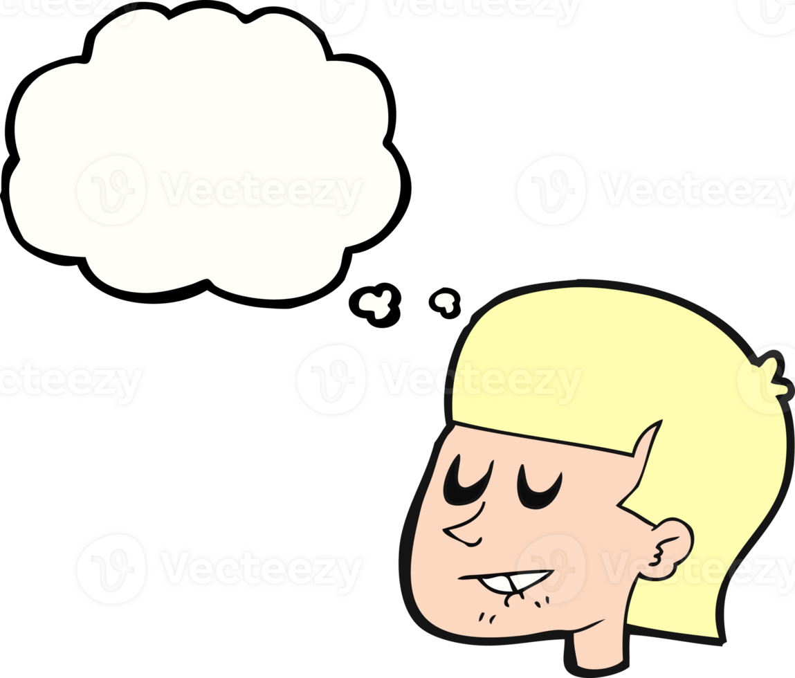 thought bubble cartoon man biting lip png