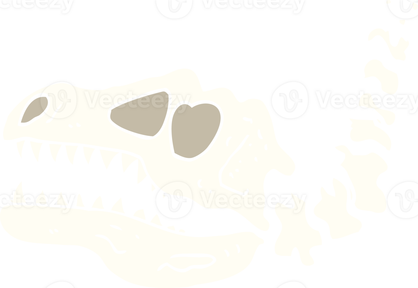 flat color illustration cartoon dinosaur bones png