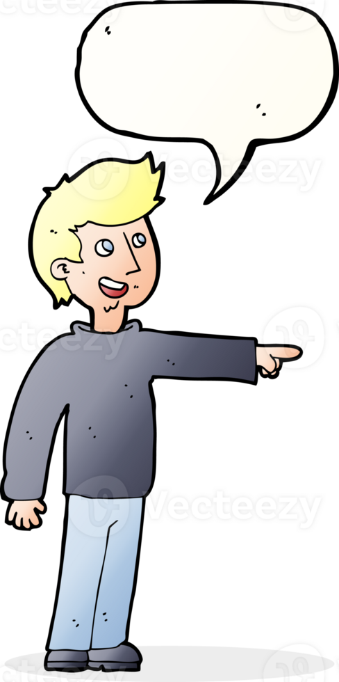 cartoon happy man pointing and laughing with speech bubble png
