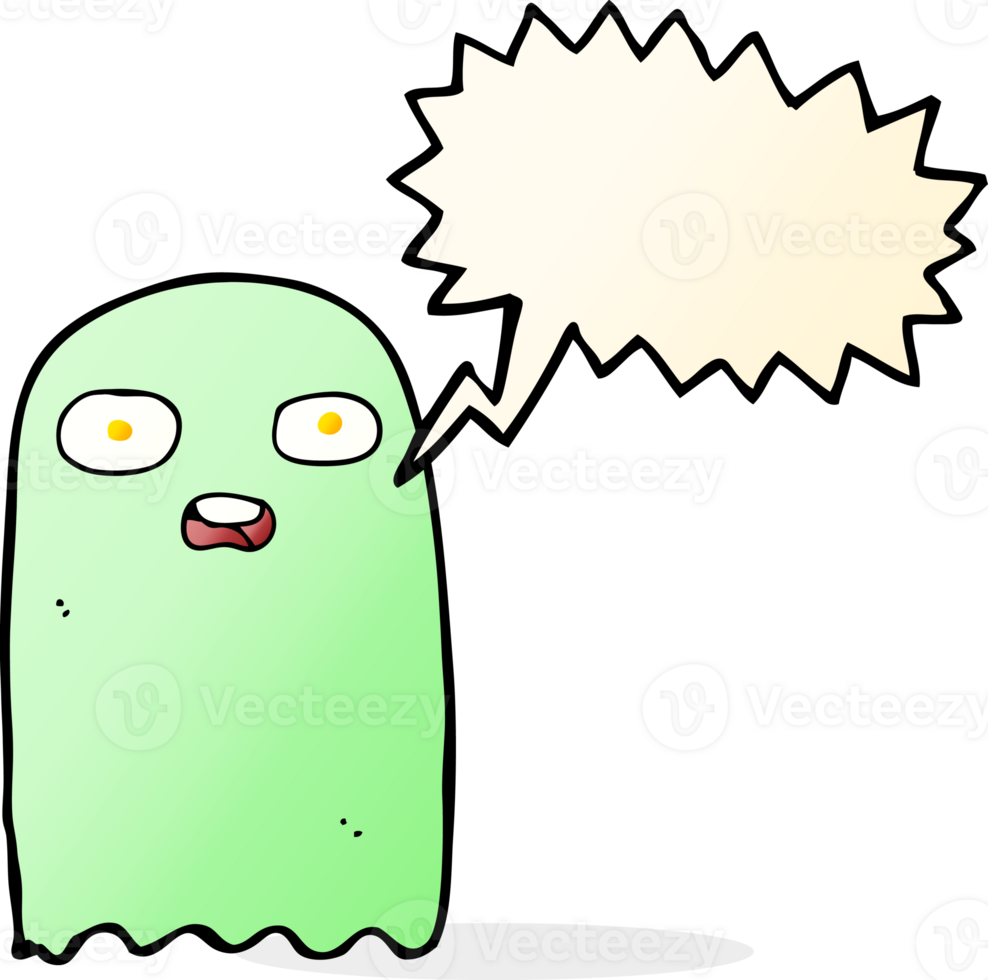 funny cartoon ghost with speech bubble png