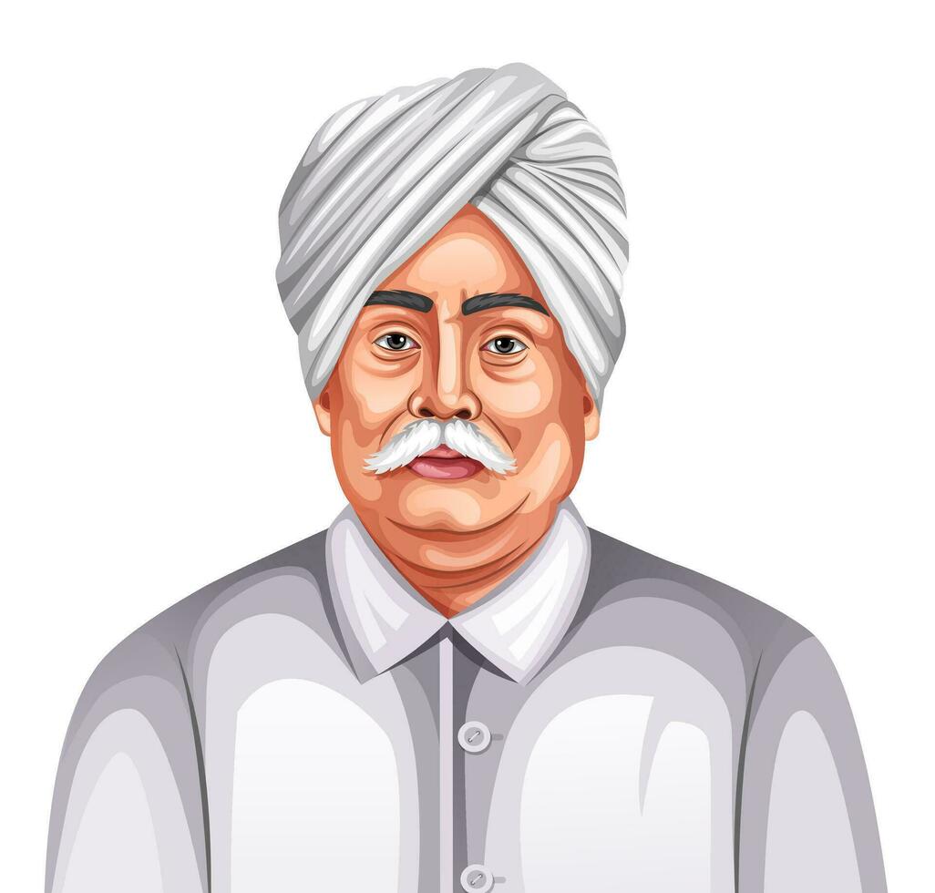 lala lajpat rai Jayanti celebracion ilustración eps 10 editable vector