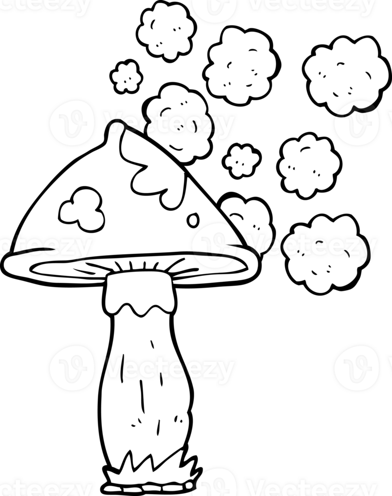 noir et blanc dessin animé champignon png