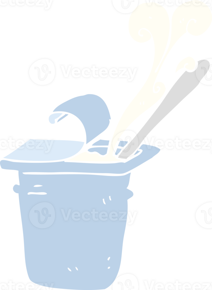 flat color illustration of a cartoon yogurt png