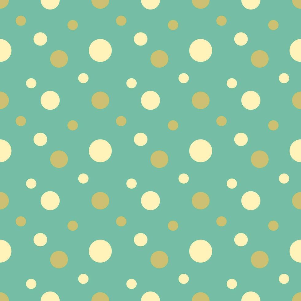 Seamless pattern vintage dots on green background. vector