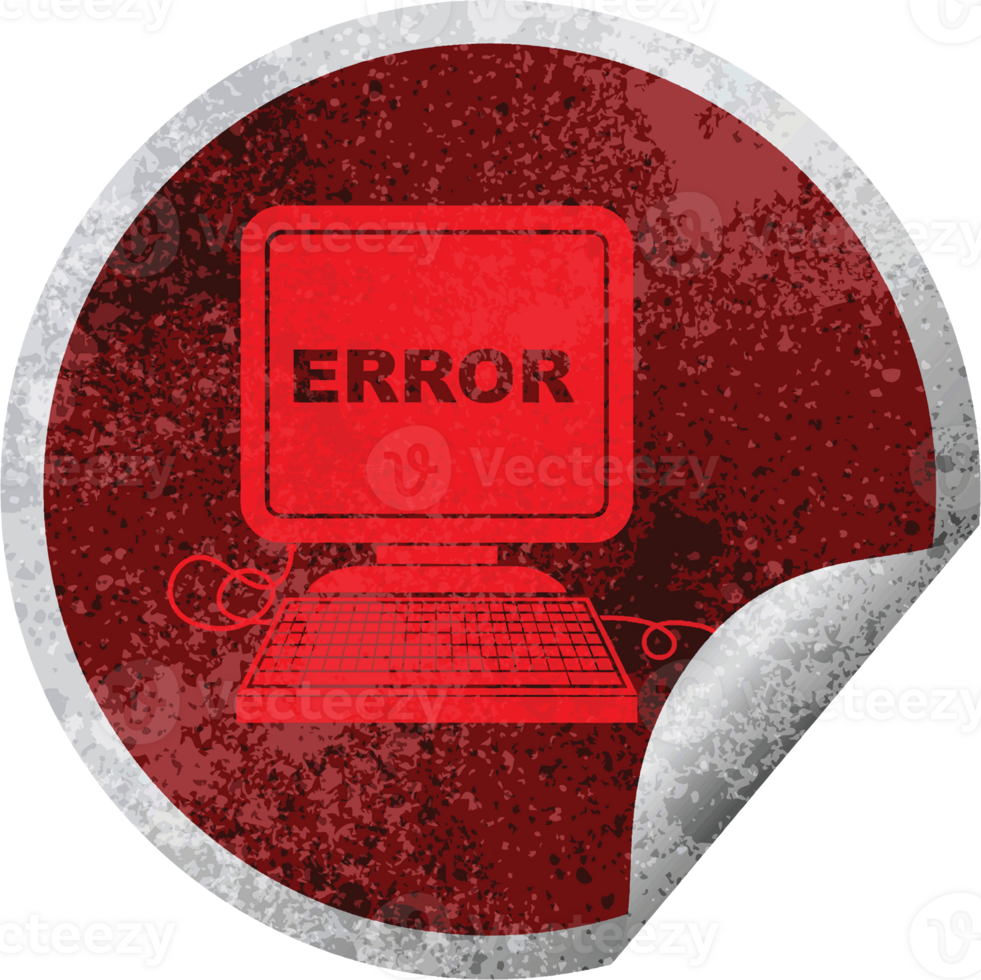 computer error circular peeling sticker 36364435 PNG