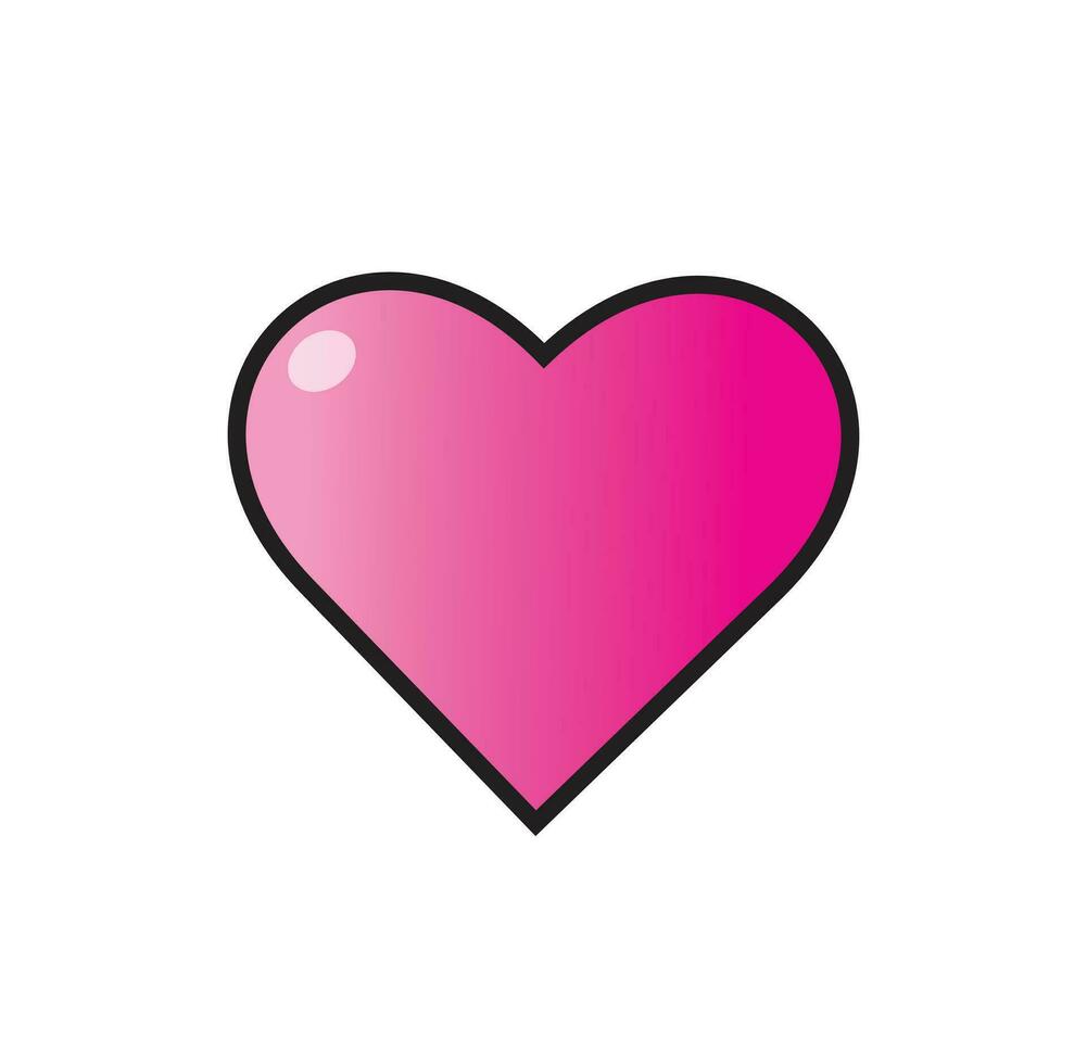 Pink heart gradient vector illustration