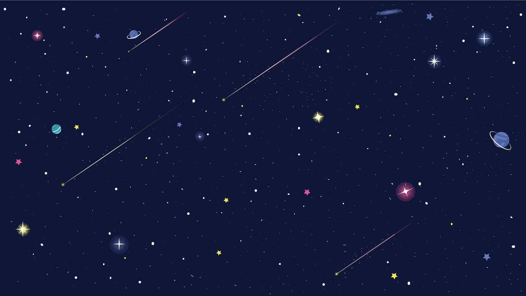 Starry Sky space Vector Art background. Full of stars planet and light. Beautiful art of space illustration.