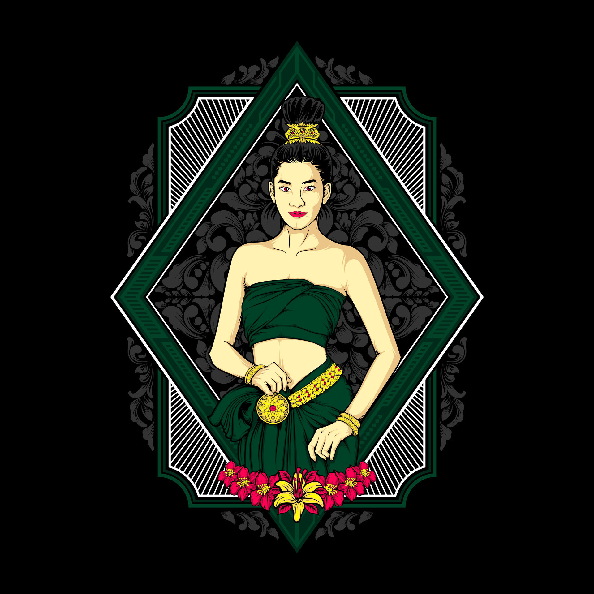 AI generated charming girl illustration 36365045 Vector Art at Vecteezy